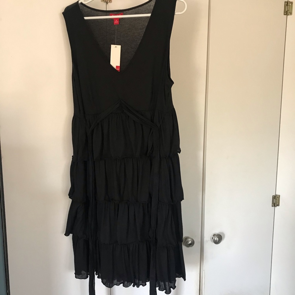 Elle black ruffle dress